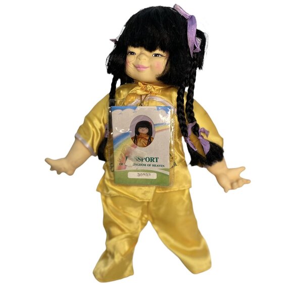 Asian Girl Doll 14" With Stand Passport of the Kingdom of Heaven Collectible - Picture 1 of 10